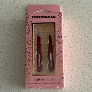 Tweezerman Micro Mini Tweezer Set Vintage Rose NIB
